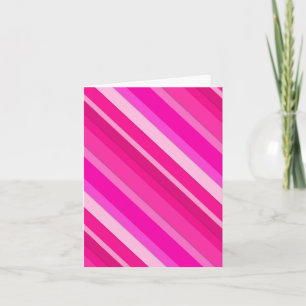 Layered candy stripes - pink and fuchsia holiday card