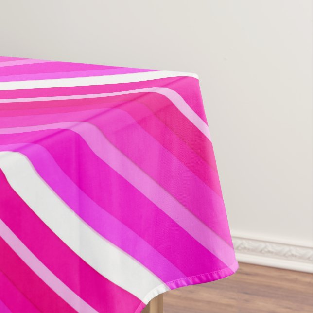 Layered candy stripes - pink and fuchsia tablecloth (In Situ)
