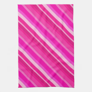 Layered candy stripes - pink and fuchsia tea towel