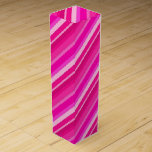 Layered candy stripes - pink and fuchsia wine box<br><div class="desc">Layered,  3-d look,  diagonal stripes in multiple shades of pale ice pink to deep fuchsia pink</div>