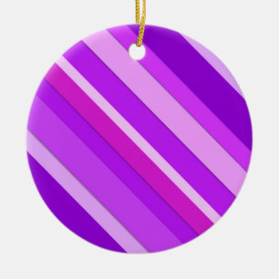 Layered candy stripes - purple and orchid ceramic tree decoration