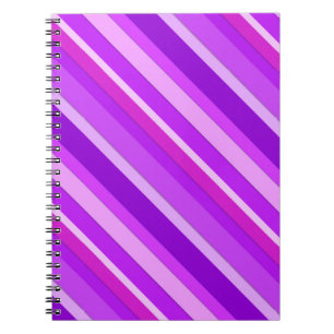 Layered candy stripes - purple and orchid spiral notebook