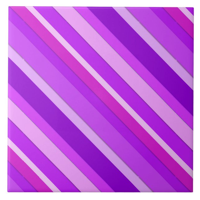 Layered candy stripes - purple and orchid tile (Front)