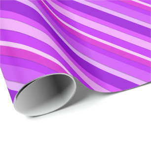 Layered candy stripes - purple and orchid wrapping paper
