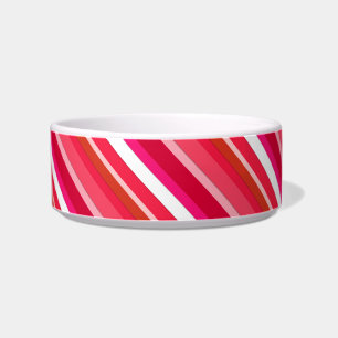 Layered candy stripes - red, pink and white bowl
