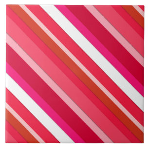 Layered candy stripes - red, pink and white tile