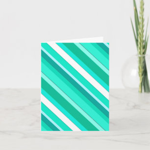 Layered candy stripes - turquoise and white holiday card