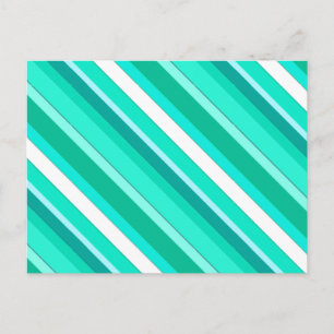 Layered candy stripes - turquoise and white postcard