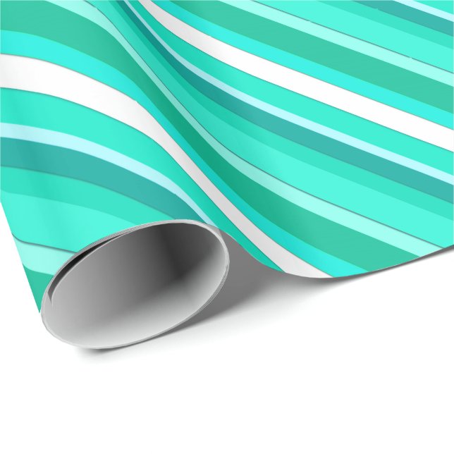 Layered candy stripes - turquoise and white wrapping paper (Roll Corner)