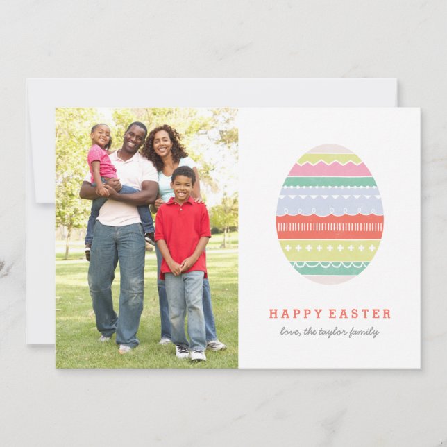Layered Egg Easter Card - Crimson (Front)