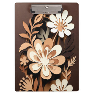 Layered Floral Paper-Cut Harmony Clipboard