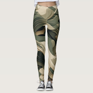 Layered forms in camouflage colors leggings
