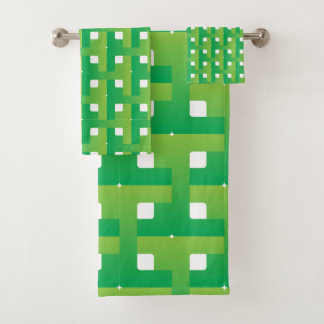 Layered Gradient Green Color Bath Towel Set