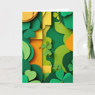 Layered Green Clover Luck Card