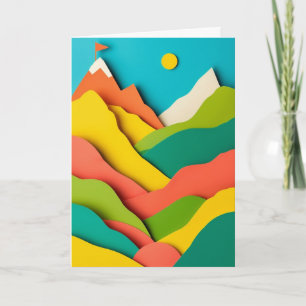 Layered Mountain Flag Peak Card