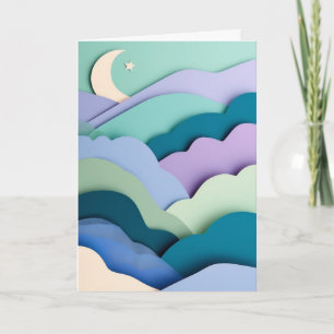 Layered Mountain Moonlight Card