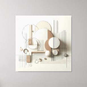 Layered Neutral 3D Geometry Canvas Print
