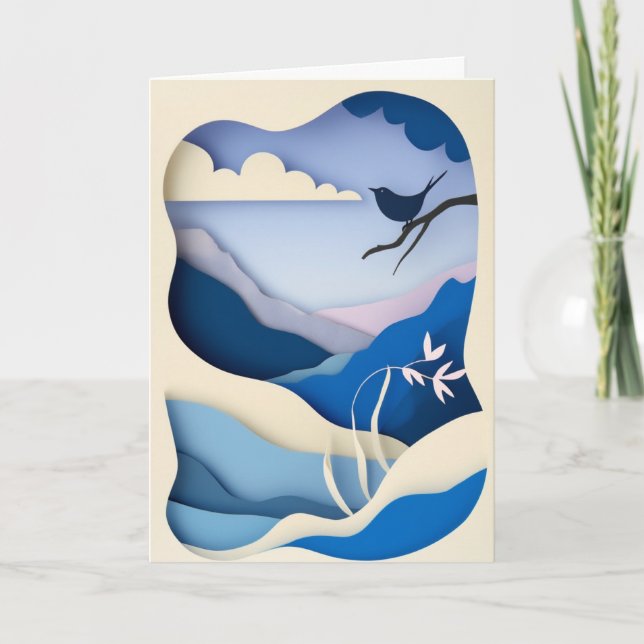 Layered Paper Bird Serenade Card (Front)