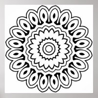 Layered Petal Burst Mandala with Bold Ink Lines