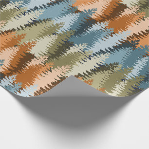 Layered Pine Forest Pattern Wrapping Paper