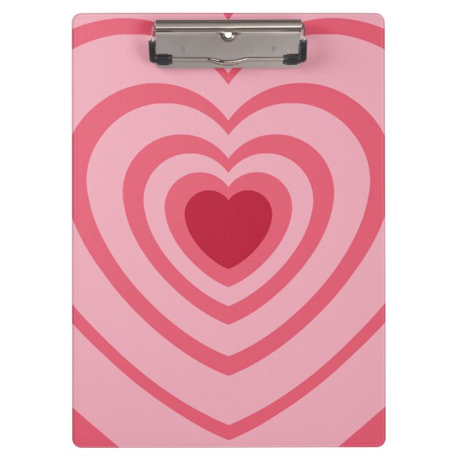 Layered Pink Heart Aesthetic Clipboard (Front)
