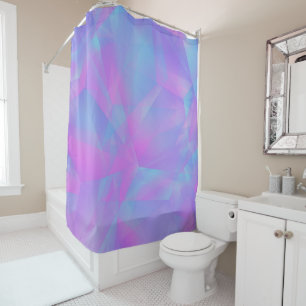 Layered Polygons Pink Blue Purple Shower Curtain