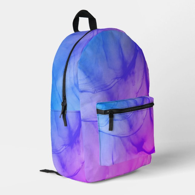 Layered Purple Printed Backpack (Back Corner Left)