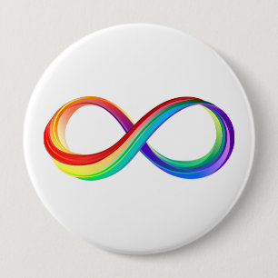 Layered Rainbow Infinity Symbol 10 Cm Round Badge