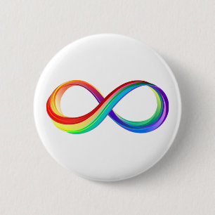 Layered Rainbow Infinity Symbol 6 Cm Round Badge