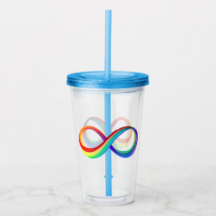 Layered Rainbow Infinity Symbol Acrylic Tumbler