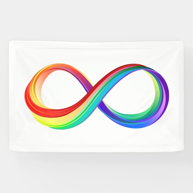 Layered Rainbow Infinity Symbol Banner (Horizontal)