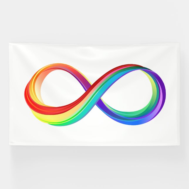 Layered Rainbow Infinity Symbol Banner (Horizontal)