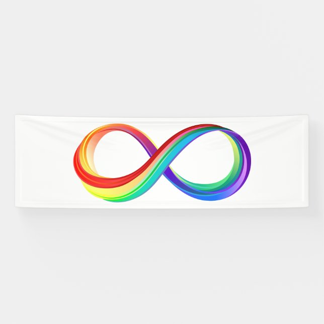 Layered Rainbow Infinity Symbol Banner (Horizontal)