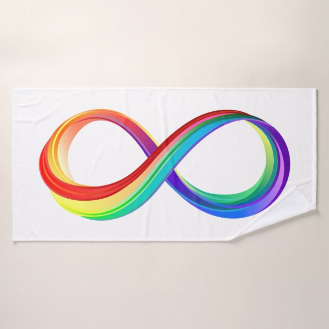 Layered Rainbow Infinity Symbol Bath Towel (Bath Towel)