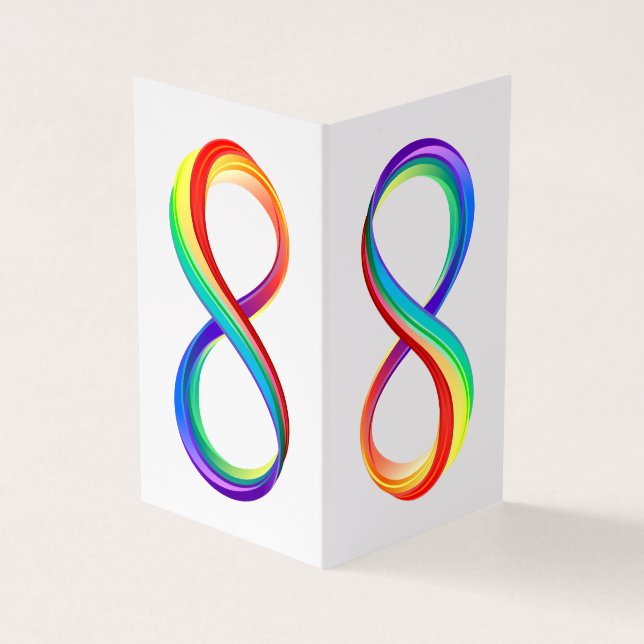 Layered Rainbow Infinity Symbol Business Card (Outside)