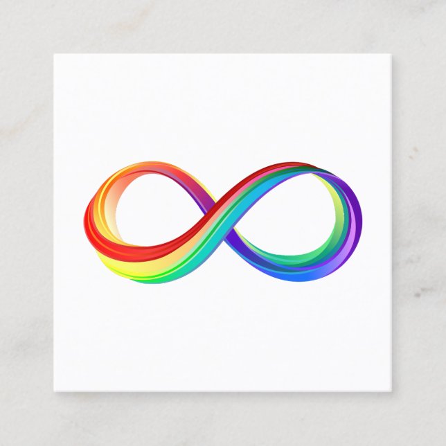 Layered Rainbow Infinity Symbol Calling Card (Front)