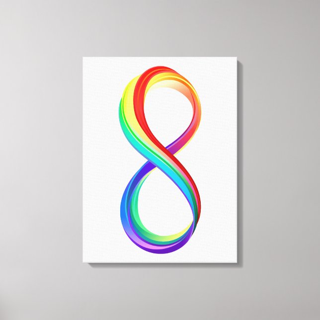 Layered Rainbow Infinity Symbol Canvas Print (Front)