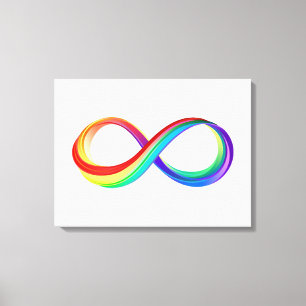 Layered Rainbow Infinity Symbol Canvas Print
