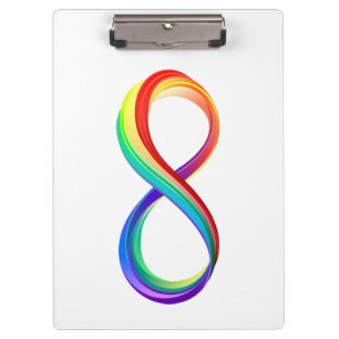 Layered Rainbow Infinity Symbol Clipboard