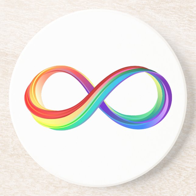Layered Rainbow Infinity Symbol Coaster (Front)