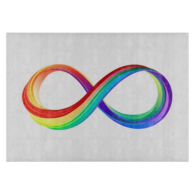 Layered Rainbow Infinity Symbol Cutting Board (Front)
