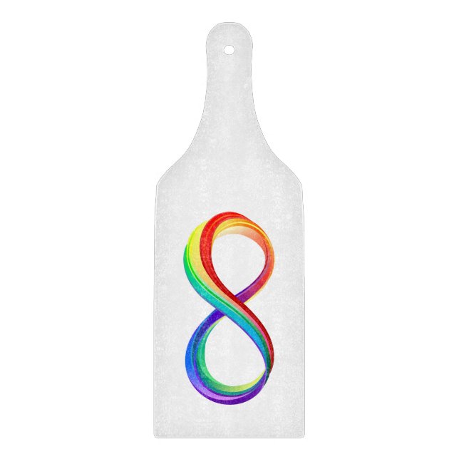 Layered Rainbow Infinity Symbol Cutting Board (Front)