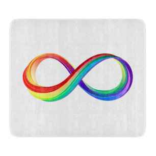Layered Rainbow Infinity Symbol Cutting Board