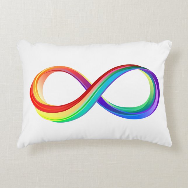 Layered Rainbow Infinity Symbol Decorative Cushion (Front)