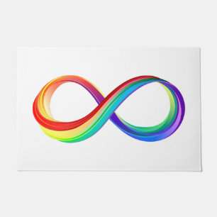 Layered Rainbow Infinity Symbol Doormat