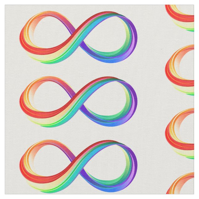 Layered Rainbow Infinity Symbol Fabric (Close Up)