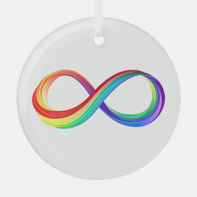 Layered Rainbow Infinity Symbol Glass Tree Decoration (Front)