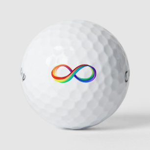 Layered Rainbow Infinity Symbol Golf Balls
