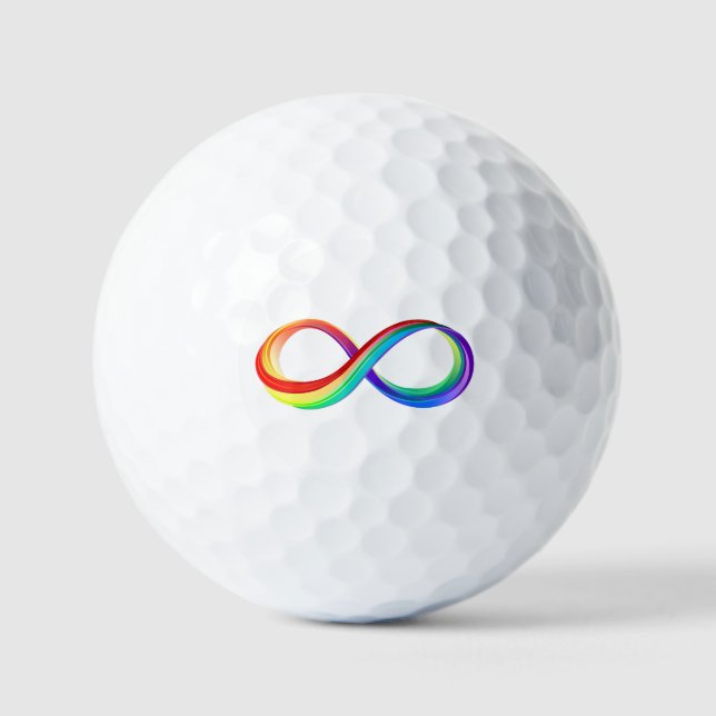 Layered Rainbow Infinity Symbol Golf Balls (Front)