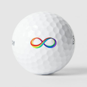 Layered Rainbow Infinity Symbol Golf Balls
